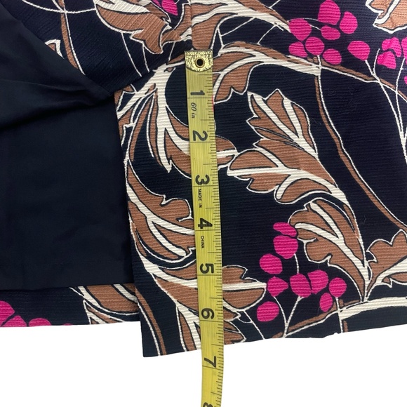 Ann Taylor Factory Floral Pencil Skirt Navy Pink Berry Tan Leaf Print Sz 10 NWT - Picture 5 of 8